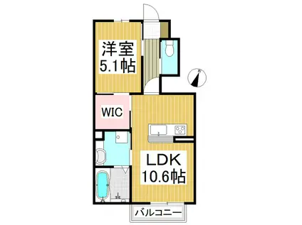 FELIZ HOUSE AK(1LDK/1階)の間取り写真