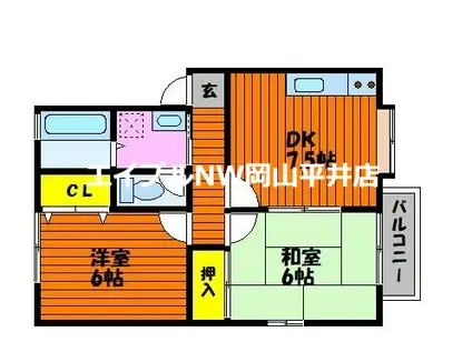 フォルテ(2DK/2階)の間取り写真