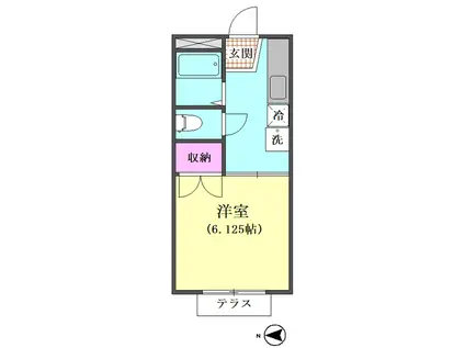 伊藤ハイツ(1K/1階)の間取り写真