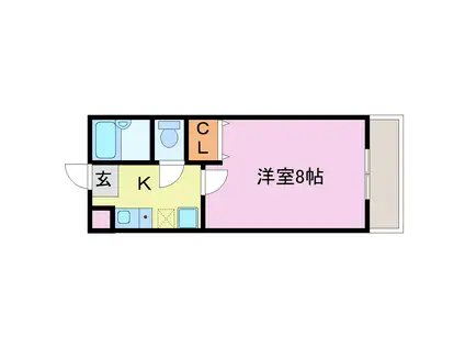 シャトールミエール(1K/1階)の間取り写真