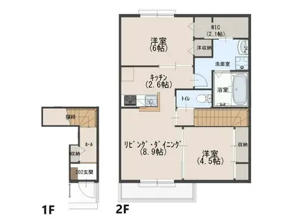 コリーナ(2LDK/2階)の間取り写真