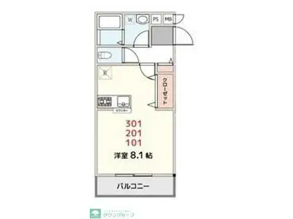 PREMIGENCE小手指(ワンルーム/1階)の間取り写真