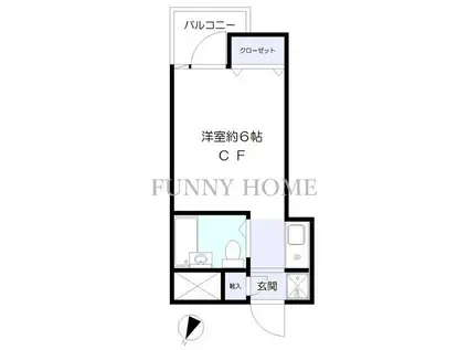 エル・ヴィーナ三軒茶屋(ワンルーム/3階)の間取り写真