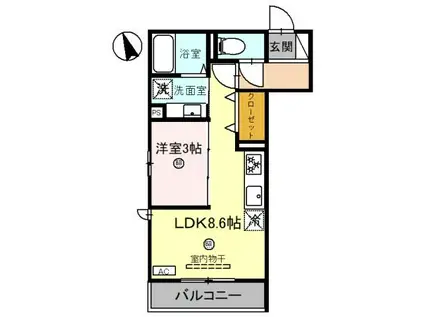 CLII(1LDK/2階)の間取り写真
