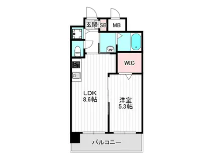 ふぁみゆ新金岡(1LDK/6階)の間取り写真
