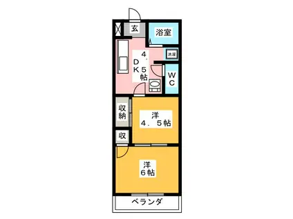 サンプラザ大塚(2DK/4階)の間取り写真