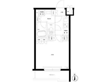 ルーブル川崎宮前平(1K/1階)の間取り写真