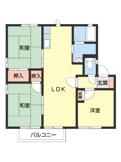 フウルニールミー(3LDK/1階)の間取り写真