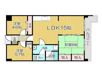 エクレール若葉台(3LDK/9階)の間取り写真