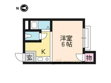 シャトープラティークⅠ(1K/1階)の間取り写真