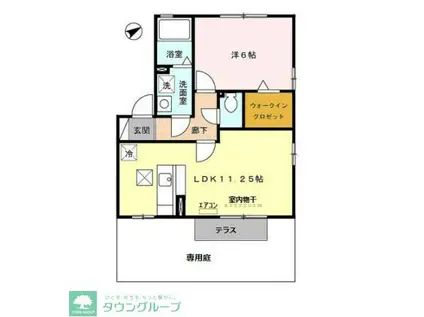 ＪＲ高崎線 行田駅 徒歩10分 2階建 築21年(1LDK/1階)の間取り写真
