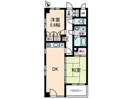 ゾアール茗荷谷(2DK/2階)の間取り写真