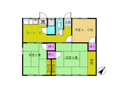 OM今津アパート(3DK/2階)の間取り写真