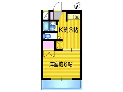 パーシモンズ峰(1K/3階)の間取り写真