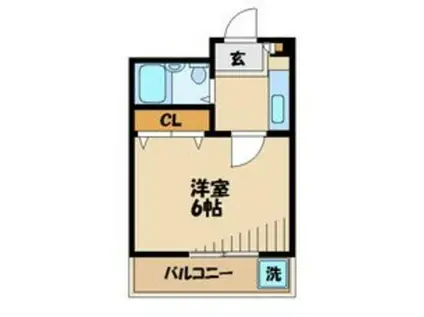 アルベールハイム(1K/2階)の間取り写真