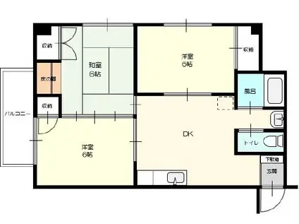 関分ビル(3DK/3階)の間取り写真