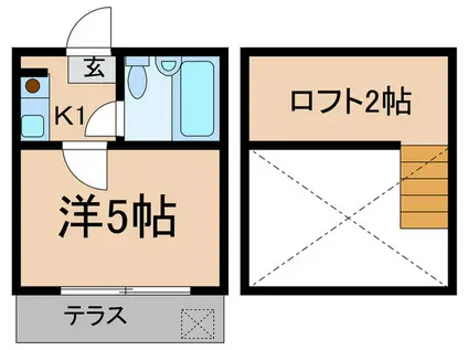 MAC 大山ハイム A棟(1K/1階)の間取り写真
