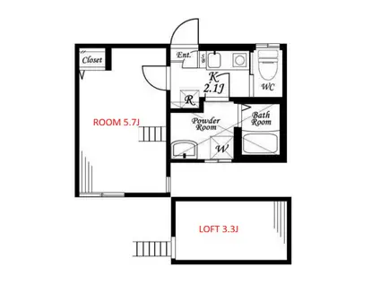 アリシアヒルズ横濱三春台(1K/1階)の間取り写真