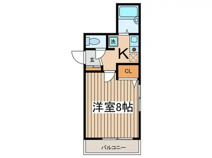 ハイム大田原(1K/1階)の間取り写真