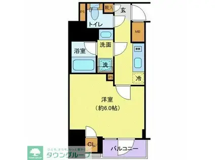 シーフォルム大森(1K/3階)の間取り写真