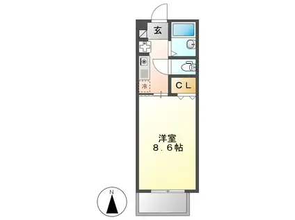 サンシャイン上前津(1K/2階)の間取り写真