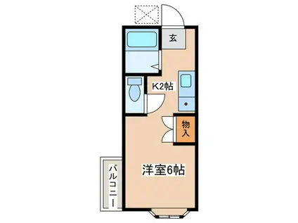 メゾン岡田(1K/2階)の間取り写真