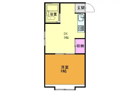 内ケ島サンハイツ(1DK/1階)の間取り写真