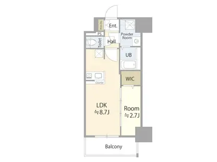 エスリード ザ・レガリア新栄PREMIER(1LDK/14階)の間取り写真