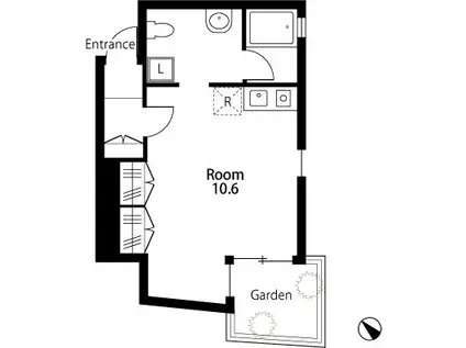 APARTMENT典(ワンルーム/1階)の間取り写真