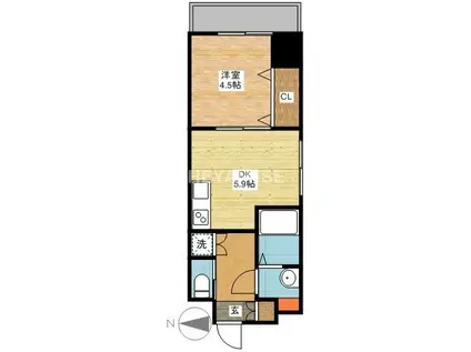 FUTURE川口町(1DK/3階)の間取り写真