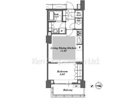 BRILLIA IST TOWER 勝どき(1LDK/14階)の間取り写真