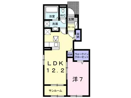 トレカーサ IV(1LDK/1階)の間取り写真