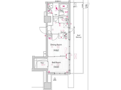 ガーラ・パークサイド亀戸(1DK/7階)の間取り写真