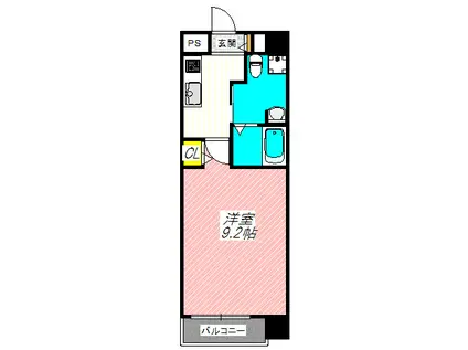 レジュールアッシュ天神橋(1K/6階)の間取り写真