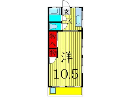 帰燕マンション(1K/3階)の間取り写真