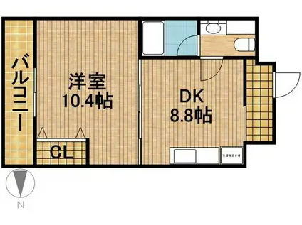 中央煉瓦館(1LDK/6階)の間取り写真