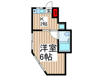東武東上線 志木駅 徒歩7分 2階建 築60年(1K/2階)の間取り写真