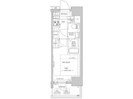 AZEST青砥II(1K/14階)の間取り写真