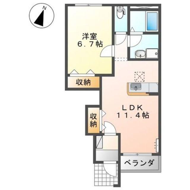 LE MIRAGE(1LDK/1階)の間取り写真