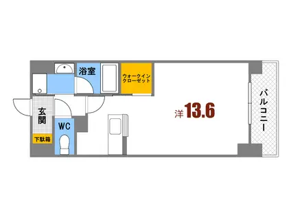 ウイングコート大洲通(1K/3階)の間取り写真