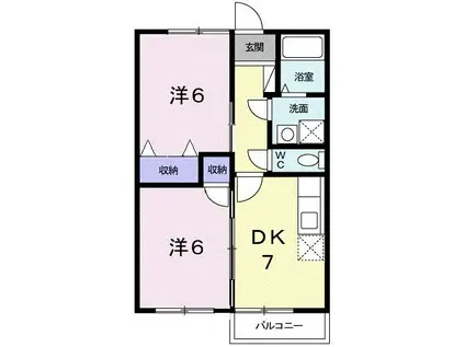 シティメゾンアライ2(2DK/1階)の間取り写真