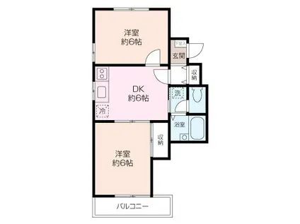 GRAND REVEUR(2DK/2階)の間取り写真