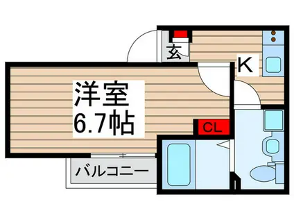 RIOS新松戸(1K/2階)の間取り写真