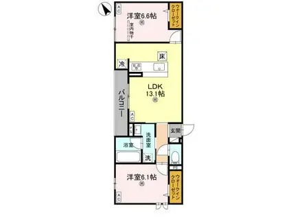 D-ROOM大橋1丁目(2LDK/1階)の間取り写真