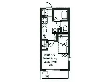 PIU FERICE MACHIYA(1K/2階)の間取り写真