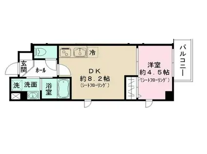 シャルム両国(1LDK/2階)の間取り写真