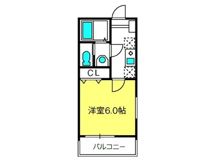 MELDIA南元宿2丁目(1K/2階)の間取り写真