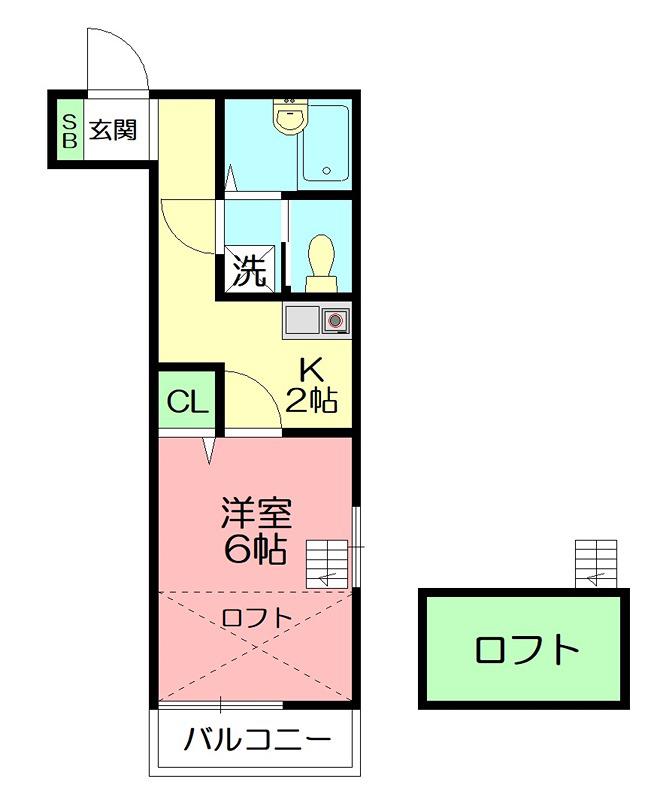 アネシス戸塚(1K/2階)の間取り写真