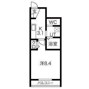 グランドゥールIII(1K/1階)の間取り写真