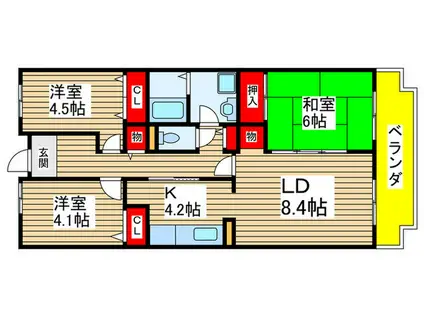 コーポレート和光新倉(3LDK/5階)の間取り写真